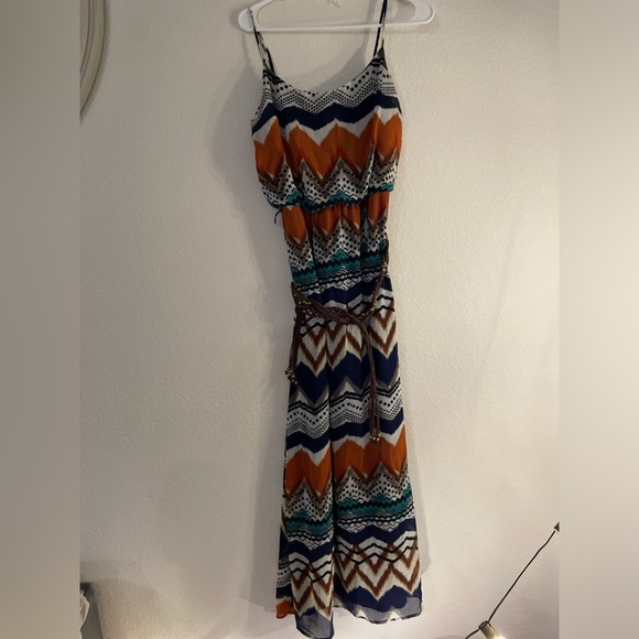 Bisou Bisou Chevron Pattern Maxi Dress size 10 - Picture 2 of 6